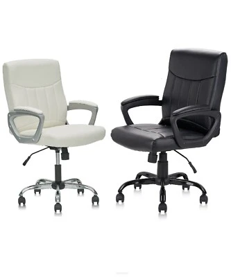 CLATINA Office Executive Chair Ergonomic Swivel PU Leather Armrest Computer Home