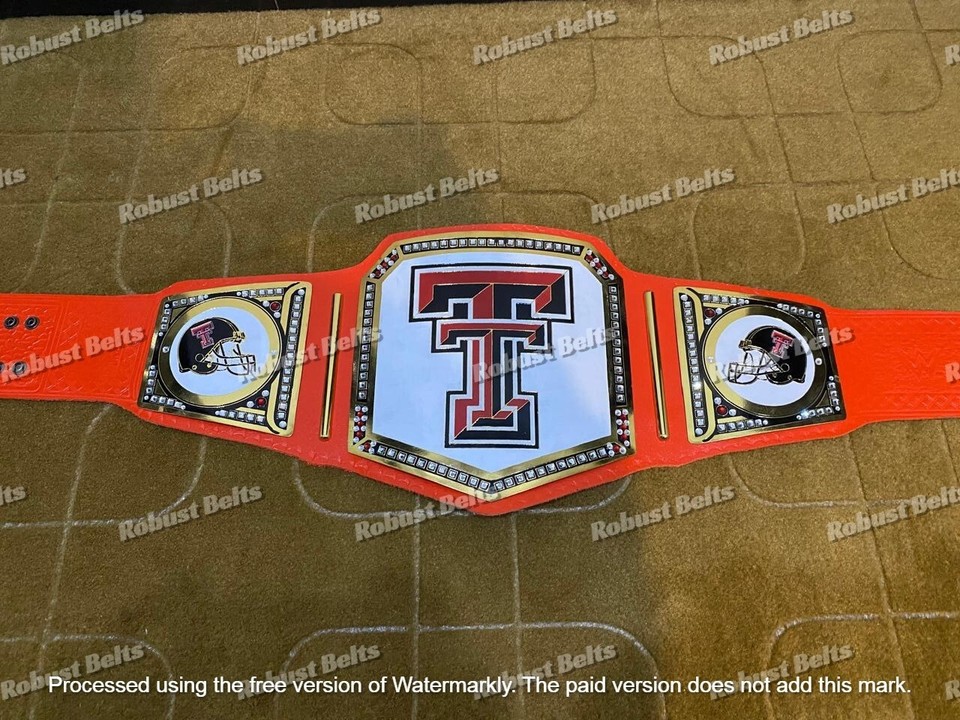 Texas Tech Red Raiders Football Championship Belt Adult Size 2mm Brass