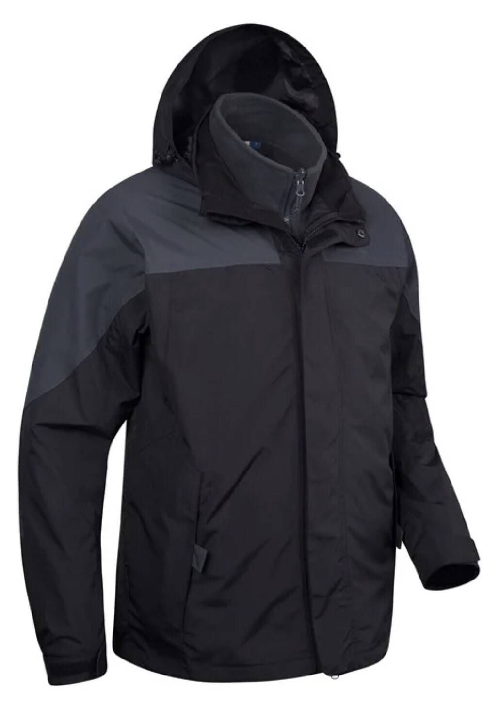 Mountain Warehouse Storm II Mens 3 in 1 Waterproof Jacket Size S/P Grey image 2