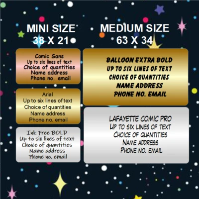 Customised Gold Silver Bronze Coloured Metallic Stickers with Size Variations