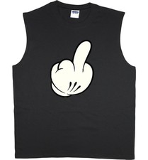 Men's sleeveless shirt funny middle finger workout muscle tee tank top
