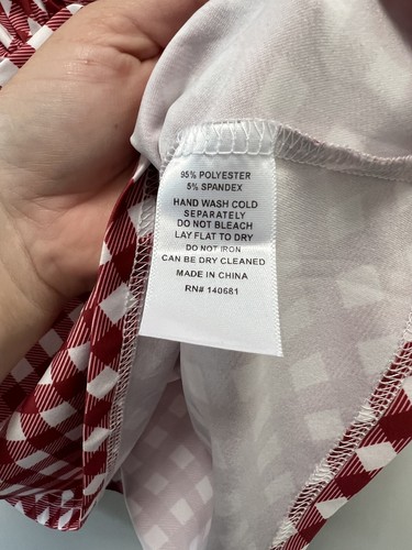 Unique Vintage 2X / 18 Red And White Gingham Top - Picture 7 of 7