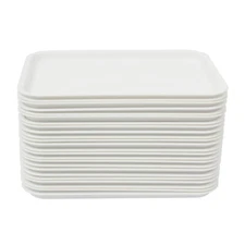 Eating Food Serving Tray for Cafeteria Restaurants 13.39 inch x 9.45 inch White