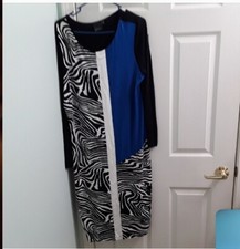 Asos Curve Long Sleeve Zebra Print Midi Dress Women 18