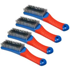 4 PCS Heavy-Duty Wire Brush Set, Heavy Stainless Steel Wire Scratch Brush, with