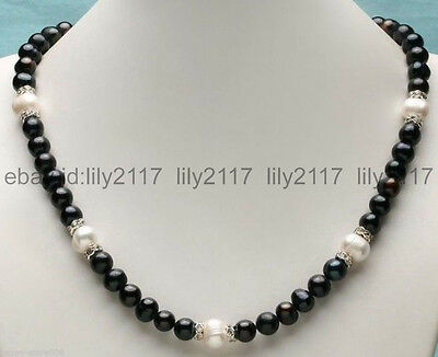 Details about   18"8-9mm natural south sea black pearl necklace