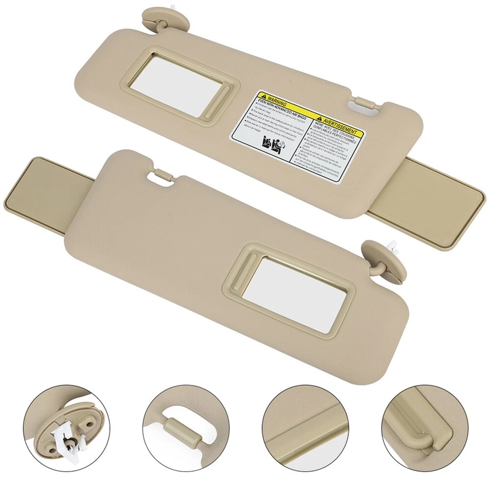 For Toyota Highlander 2008-2013 Beige Left + Right Car Sun Visor Pair W/ Sunroof Foto 3 de 4