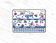 1007-4C July 8.5X11 Monthly View Planner Stickers.