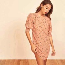 Reformation Lea Mini Dress XS in Ina Floral Peachy Spring