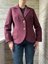 Joules wool tweed cherry jacket riding blazer with gold details waistcoat