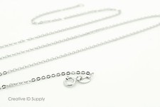 2 pcs - HIGH QUALITY STERLING SILVER .925 ROLO LINK NEW NECKLACE 18" LENGTH .8mm