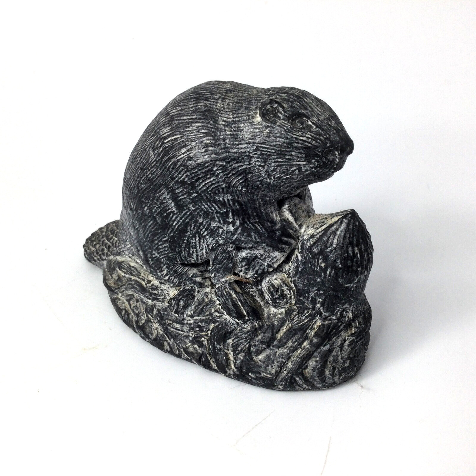 Vintage Wolf Originals Soapstone Beaver Figurine  Sculpture Made in Canada