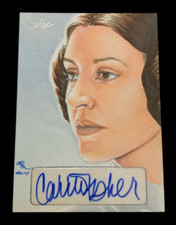 CARRIE FISHER STAR WARS PRINCESS LEIA 2014 LEAF AUTOGRAPH SIGNATURE SKETCH CARD