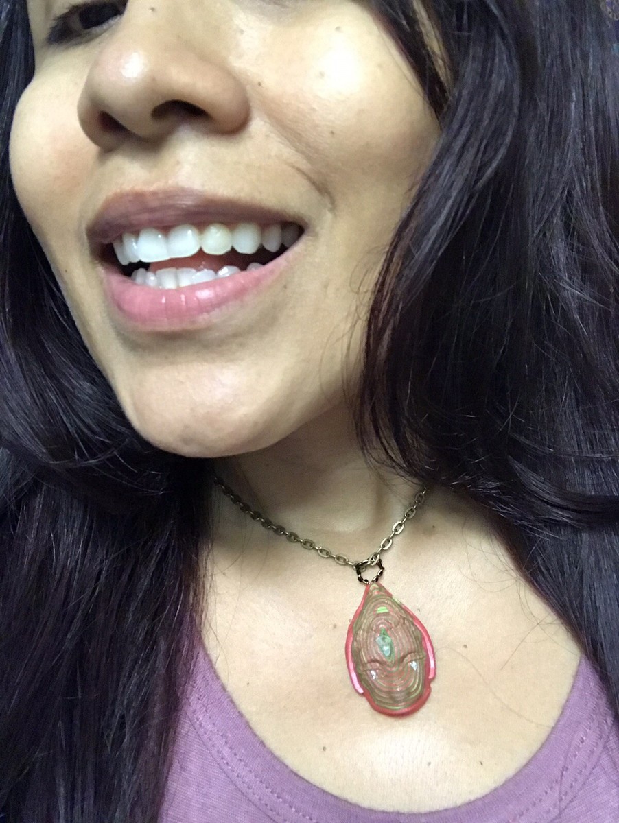 Magical Hypnotic Goddess Celestite Crystal Vintage Brass Necklace