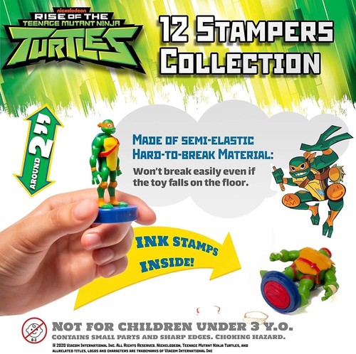 Teenage Mutant Ninja Turtles Stamps 5pk Raph April Foot Lieutenant Mikey Figure - Picture 2 of 5