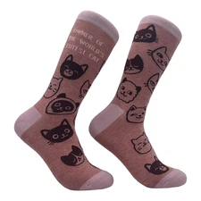 Women's Owner of The Worlds Cutest Cat Socks Funny Kitten Pet Lovers Footwear