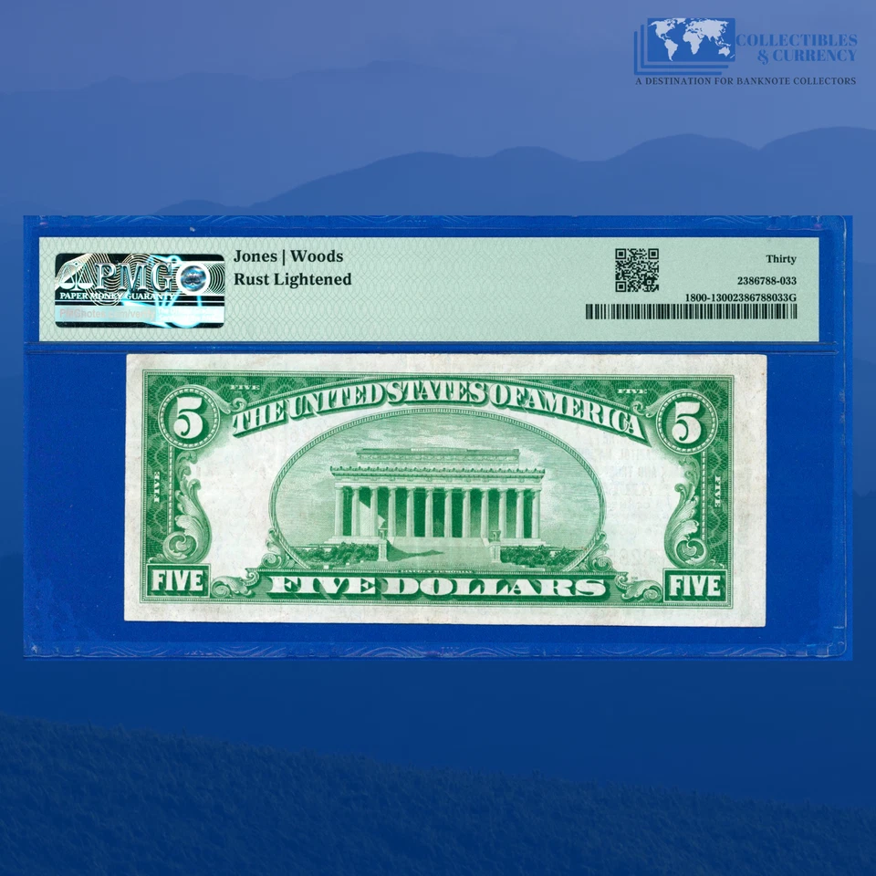 1929 $5 Capital National Bank and Trust HARTFORD, CT, Charter #13038, PMG VF 30 - Image 2 of 3