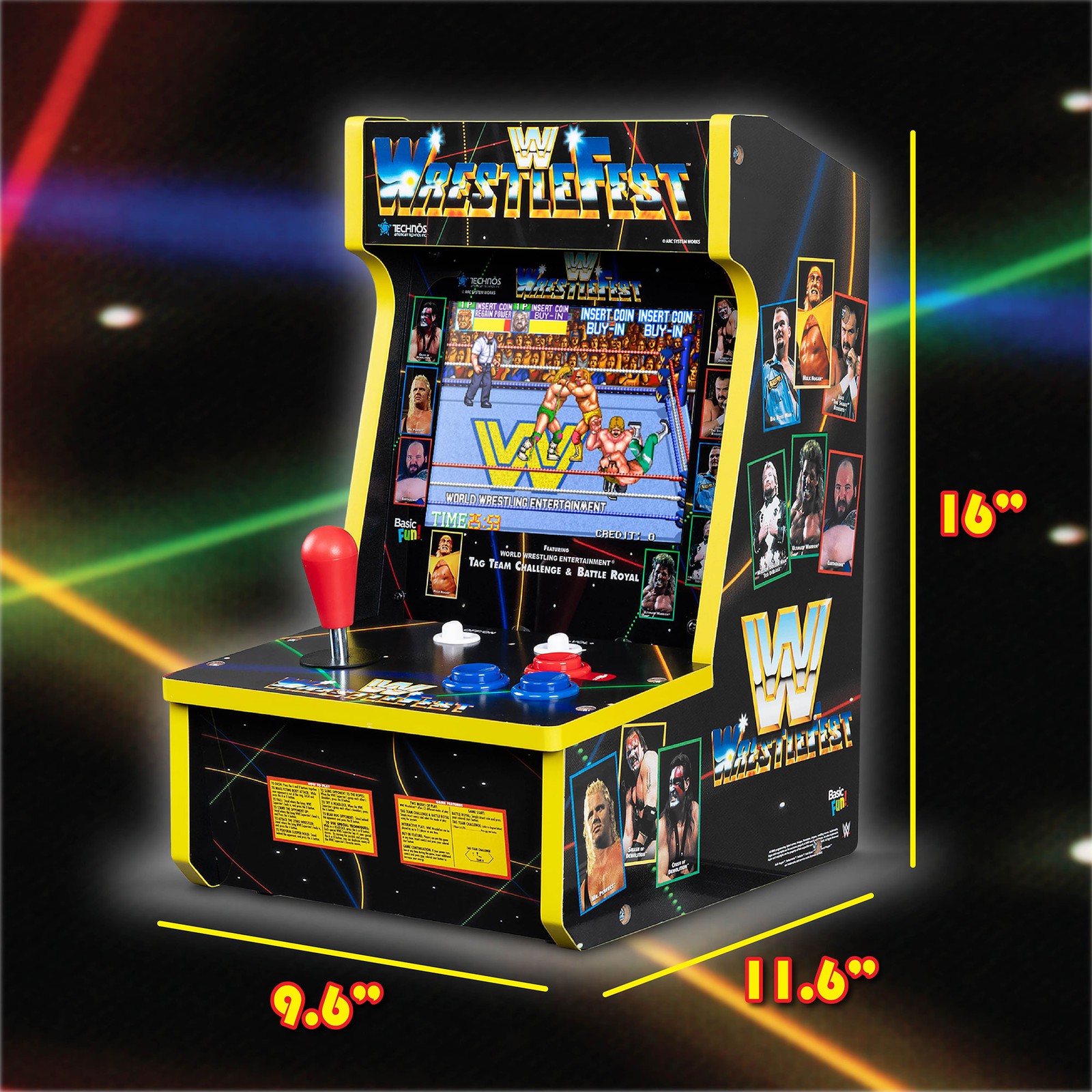 Juego de arcade clásicos WWE serie counter con pantalla de cristal líquido de 8" y 4 juegos, imagen 4