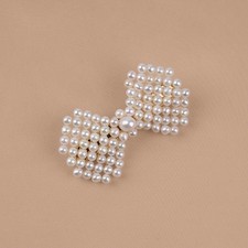 Bow Freshwater Pearl Hair Clip Spring Duckbill Barrette Girls Hair Accessories