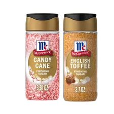 McCormick Finishing Sugar - English Toffee, Candy Cane Naturally Flavored 2-Pack