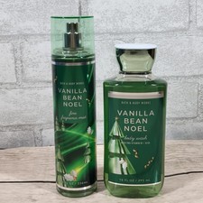 Bath Body Works Vanilla Bean Noel Body Wash Fragrance Mist Set Of 2 NEW