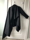 Emporio Armani Couture Asymmetrical Jersey Wool blend Cape Wrap Black 1 Sleeve — photo 1