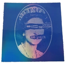 God Save The Queen Sex Pistols Vintage Sticker Prismatic Refractor 2.75 X 2.75