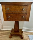 1800’s Curly, Tiger & Birdseye Maple, Two Drawer, Antique Queen Anne Stand — photo 10