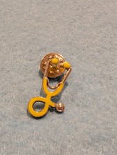 Gold-tone and Yellow Enamel Stethoscope Lapel Pin