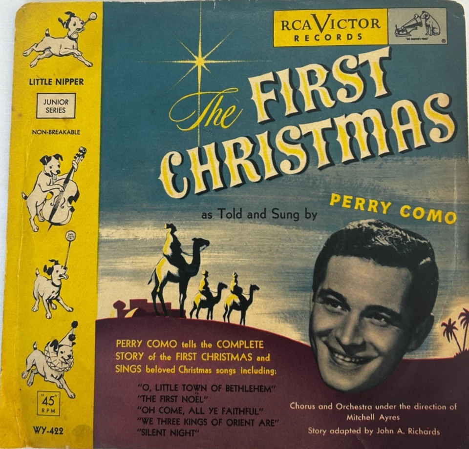 Perry Como 1950 The First Christmas - 7 дюймов RCA желтый винил 45 - Little Nipper очень хорошее состояние+ - Изображение 2 из 4