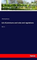 Anonymous | List Of Premiums And Rules And Regulations | Taschenbuch | Englisch