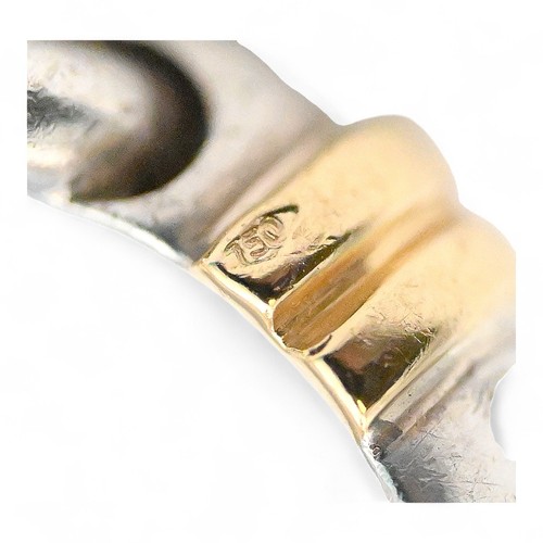 VINTAGE TIFFANY & CO BUCKLE RING STERLING SILVER 18K YELLOW GOLD SIZE 6 POUCH - Picture 8 of 8