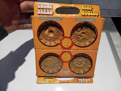 Vintage traditionelle britische Embleme kurzes Brot Mini Formen selten Sammlerstück PRD
