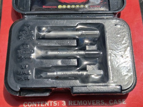 NOS SEARS Craftsman 3pc Screw X-Out Damaged Screw Removers USA 52154 - Picture 2 of 4