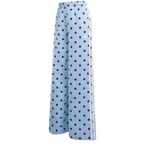 Adidas Women Satin Polka Dot Wide Leg Pants Off White KV1170 Asian Fit
