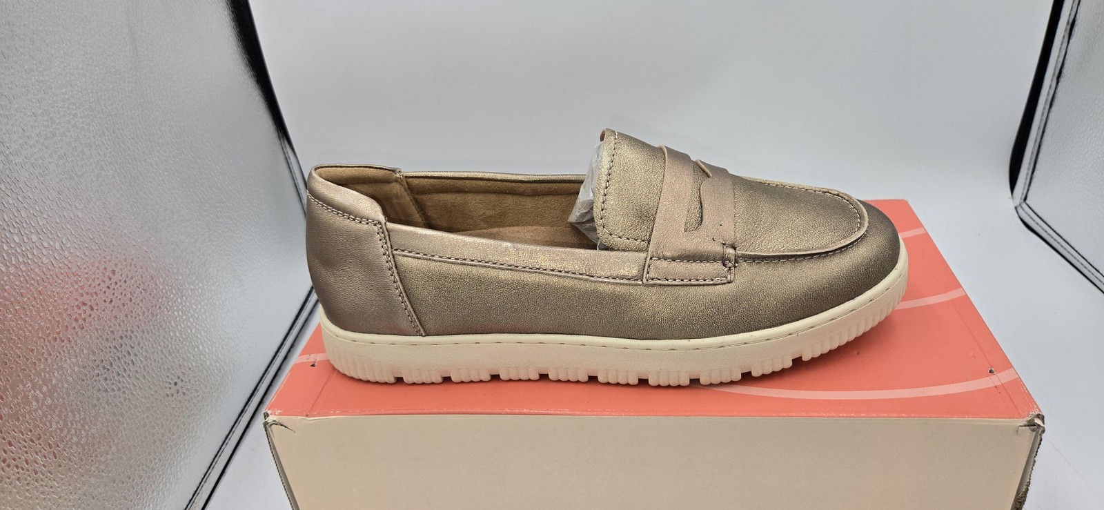 Easy Spirit Sekarin Shoes Womens Size 8.5 W Bronze Gold Loafer E360 Comfort