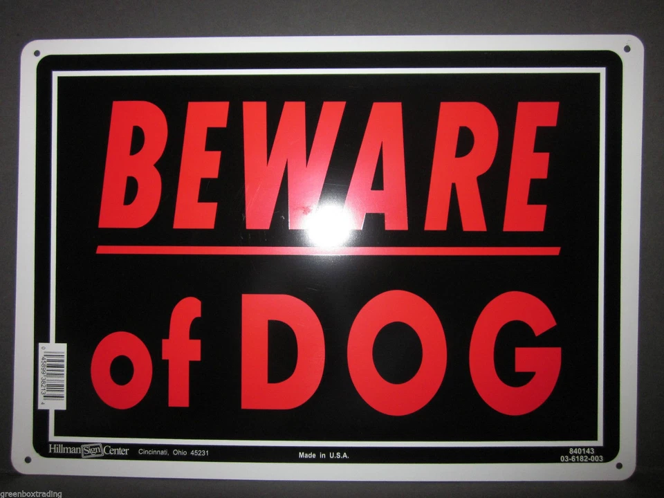 5-Pack Beware of Dog Signs 10 x 14" Reflective Aluminum Private Property Sign - Image 2 of 4