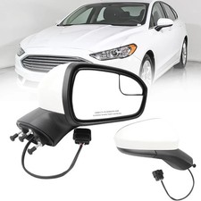 White Right Passenger Mirror 3 Pins Power Adjust Glass for Ford Fusion 2016-2022