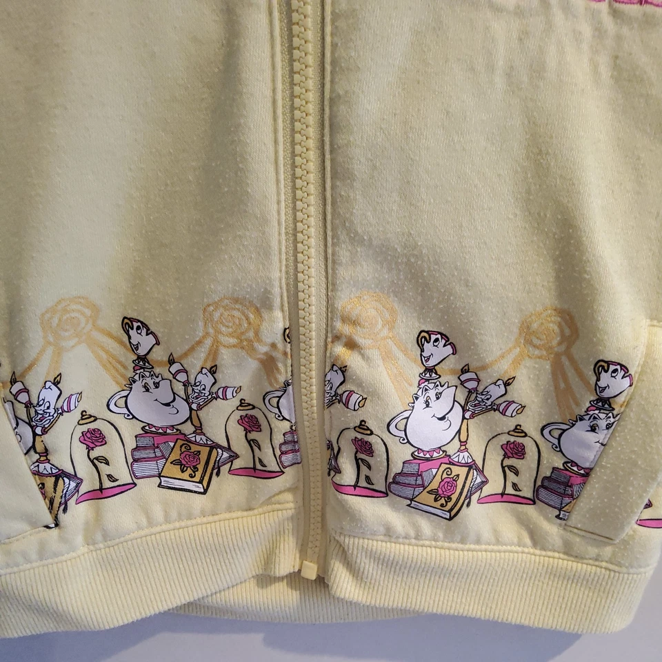 Disney Princess Beauty & the Beast Yellow Full Zip Hoodie Girl Size 6 - Image 4 of 4