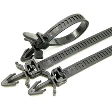 50pcs Nylon Cable Ties Zip Tie Buckle Wraps Tidy Black Plastic Strap 145mm 