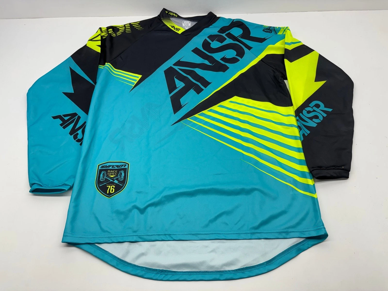 Answer Men's Jersey Large Blue Black Yellow L Riding Shirt Apparel Gear MX