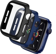 2 Pack Hard PC Case for Apple Watch Series 3/2/1 42mm with Tempered Glass