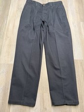 Vintage Dockers Pleated Twill Pants Mens 36x32 Navy Classic Fit Chino Faded Worn