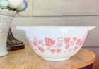 Vintage Pyrex Pink Gooseberry #441 Small Tabbed Cinderella Mixing Bowl Nesting