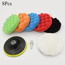 8pc Car Polisher Gross Polishing Pads 4'' Drill Sponge Buffer Waxing Buffing Kit