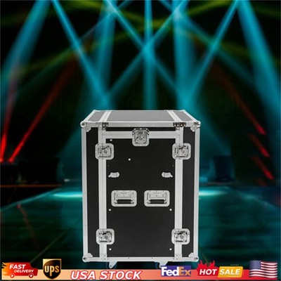 PA DJ 14U Portable Equipment Rack Mount Storage Case.Slant Mixer Top Rack