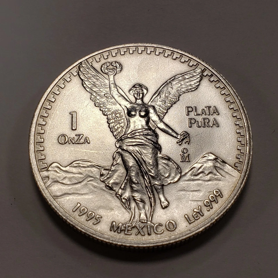 1995 Mo Mexico Libertad Onza 1 oz .999 Silver BU - SKU-Q2401 - Image 3 of 4