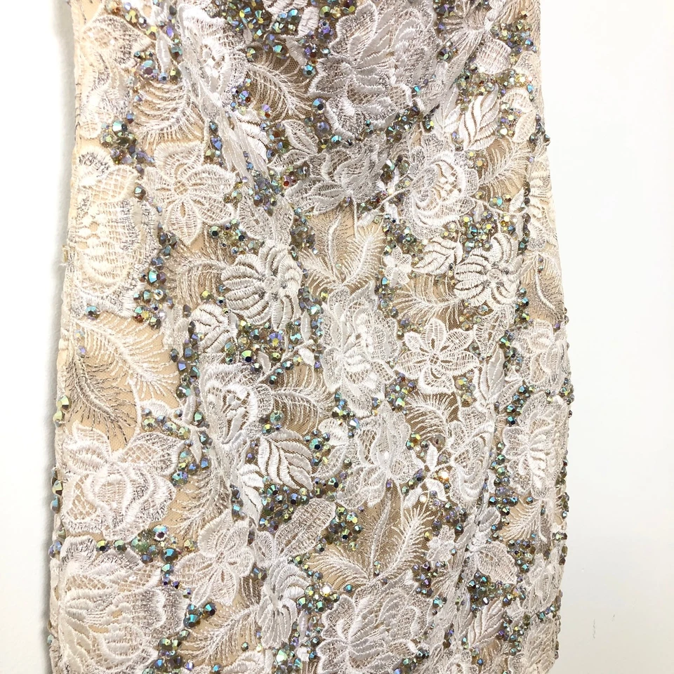 La Femme без бретелек кружева блестки мини-платье размер 4 официальный коктейль выпускного вечера новый - Изображение 4 из 4