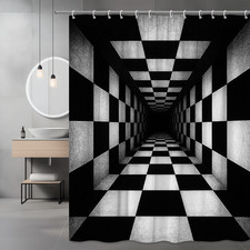 Stylish Black and White Checkered Shower Curtain for Modern Decor