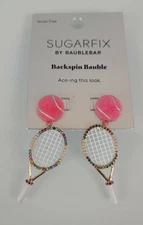 SugarFix Baublebar BACKSPIN bauble tennis Racquet Pickleball earrings RARE NEW